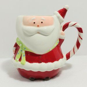 Target BE MERRY - SANTA CLAUS with Hat Mug Red White Holiday 2008 #1337